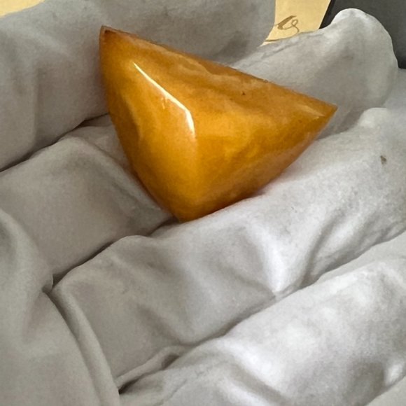 VintageBaltic Amber Butterscotch White Brooch USSR Soviet 1967 NWT - Picture 4 of 9